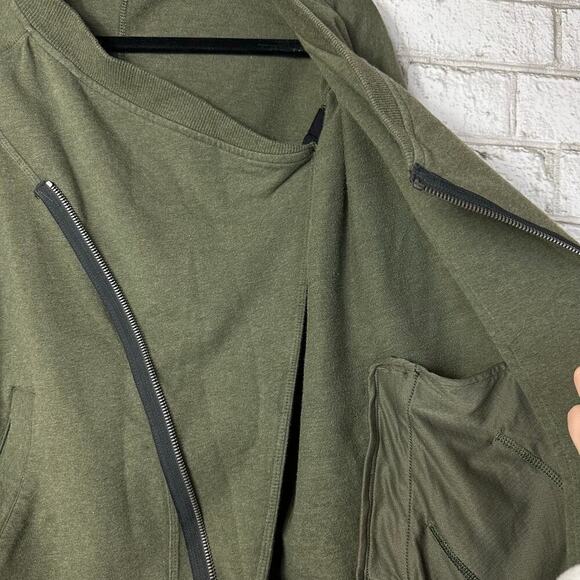 Lululemon Jacket Mula Bundle Wrap Asymmetrical Zip Heathered Fatigue Green 4 - Picture 6 of 7